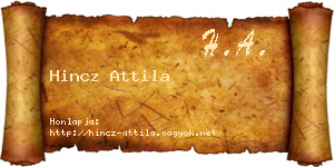 Hincz Attila névjegykártya